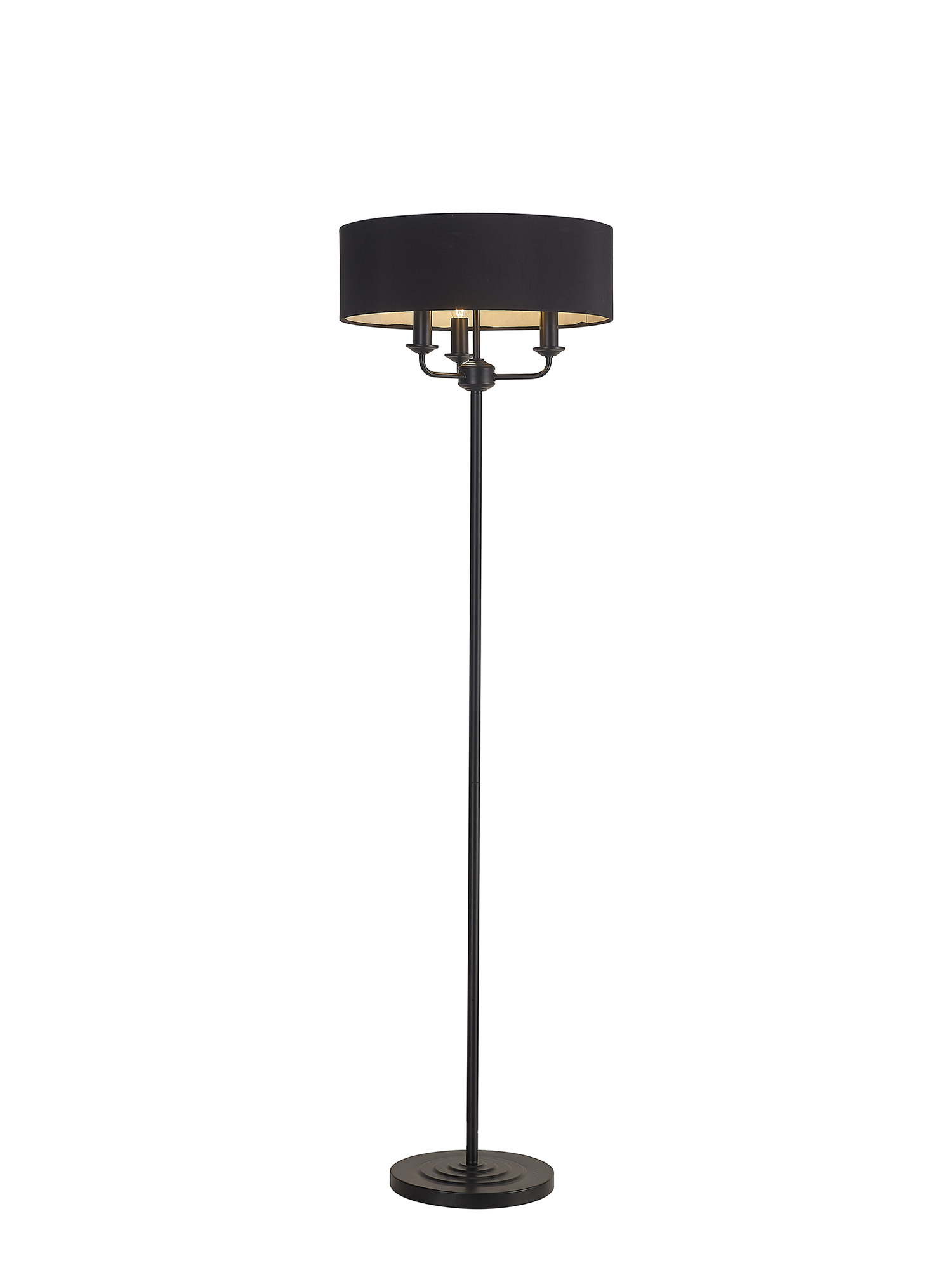 Banyan 45cm 3 Light Floor Lamp Matt Black, Black DK1055  Deco Banyan MB BL